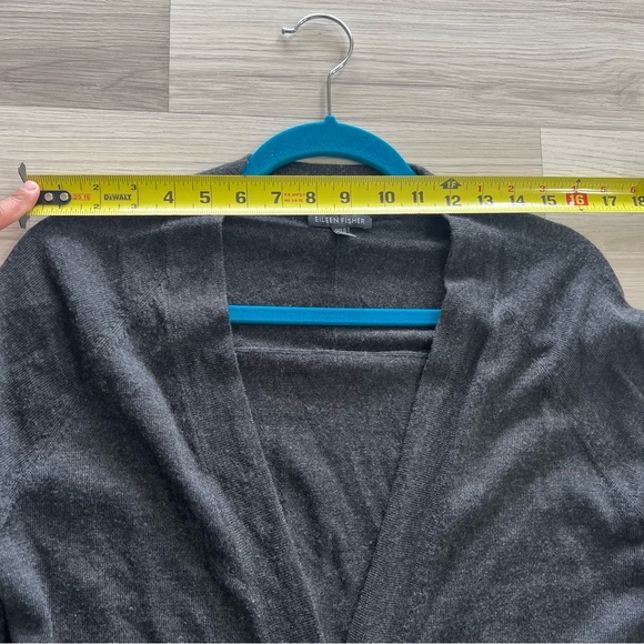 Eileen Fisher Gray  Long One Button Front Cardigan Size Medium - Picture 11 of 16